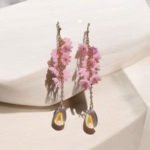 Authentic 18k Gold Plated Cherry Blossom Drop Earring Korean Japanese Style Jewelry