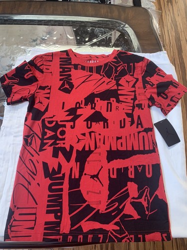 Nike Air Jordan Jumpan Big Boy's Tee T-Shirt Size M , LG AND XL  NWT FREE SHIPPI - Afbeelding 1 van 8