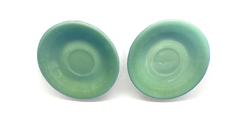 2 Vintage Anchor Hocking Fire King Jadeite 6" Inch Saucer Good Free S&H