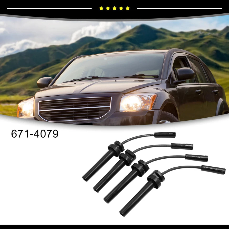 Cable de encendido de bujía de motor 671-4079 4/lote apto para Dodge Caravan 01-07 Foto 2 de 4