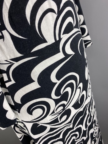 Marks and Spencer Size 10 Black White Monochrome 3/4 Sleeve Wrap Jersey Dress - Picture 5 of 12