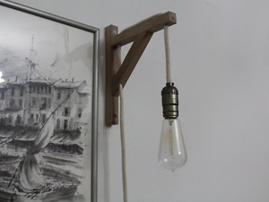 Details About Rustic Wall Sconce Wood Lamp Lighting With Rope Light Fixture Details About Rustic Wall Sconce Wood Lamp Lighting With Rope Light Fixture