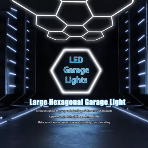 8 Grid Hexagon LED Lighting Car Detail Garage Workshop Retail Light Honeycomb - Picture 19 of 24