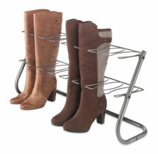 Metal 4 Pair Tall Boot Storage Rack Shoe Organize Stand Rain Boot Closet Durable