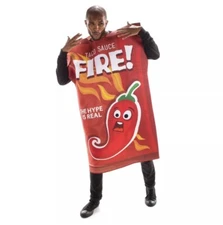 Hauntlook Fire Taco Hot Sauce Packet Funny One Size Halloween Costume NEW W TAGS