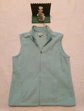 L L Bean Sleeveless Soft Fleece Vest Jacket Baby Blue- 259068 Large Minimal Wear