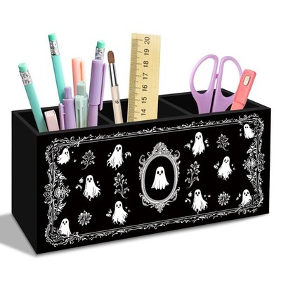 nvucamd Cute Ghosts Pen Pencil Holder for Desk, 7.9x3.5x2.5inch, Multicolor
