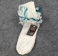 Vintage Nylon Ankle Socks Women 8-9.5 Coquette Frilly Church Lace Y2K Event 60s