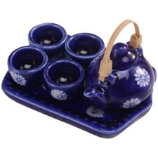 Miniature Dollhouse Tea Set Mini Teapot Cups Set Mini Tea Pot Cups Tray Set