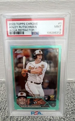 2023 Topps Chrome - Adley Rutschman #1 Aqua Refractor /199 (RC)