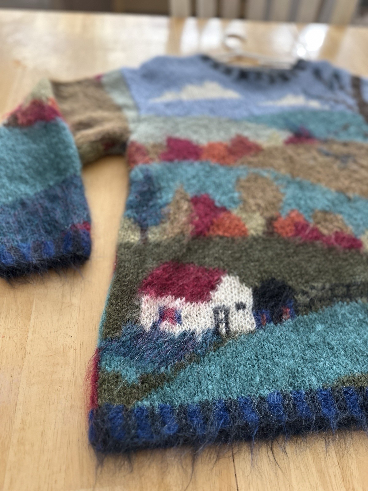 Icelandic Design Wool Blend Pullover sweater Natu… - image 3