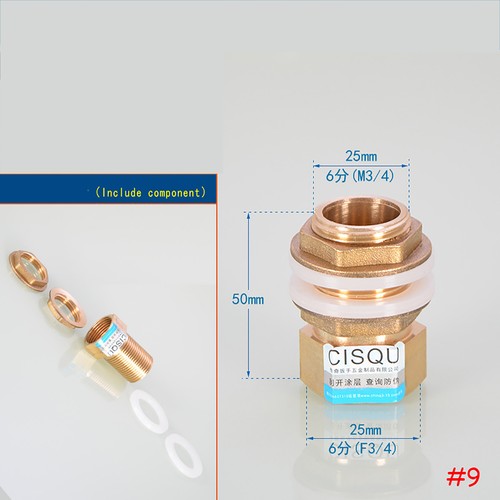 1/2"3/4"1" Brass Water Tank Outlet Fitting Flange Extend Fittings |Silicone Seal - Picture 11 of 15