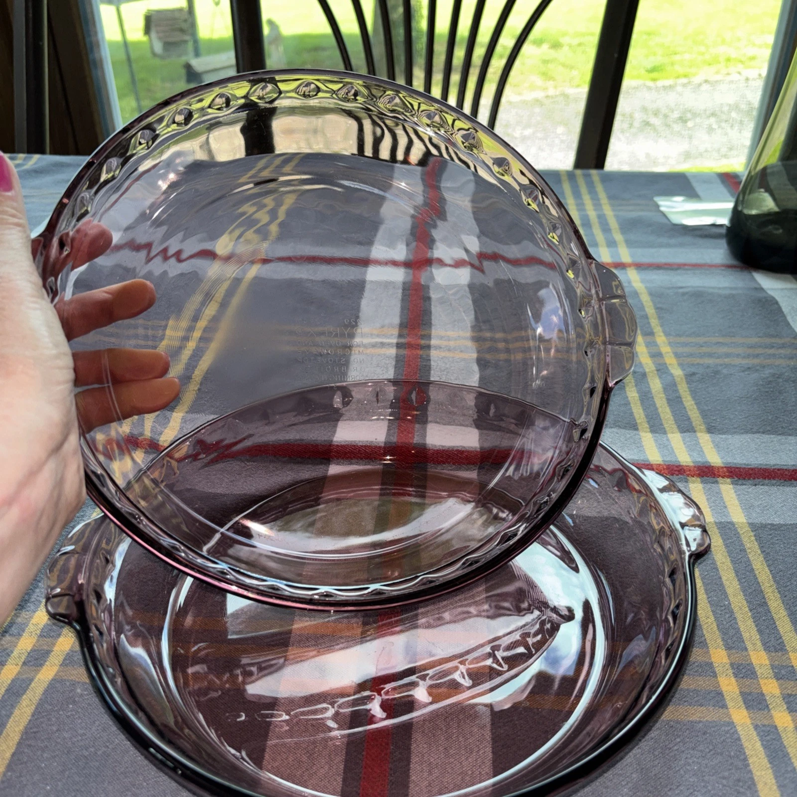 Vintage Pyrex 229 Originals Cranberry 9.5" Pie Baking Plate Set of 2
