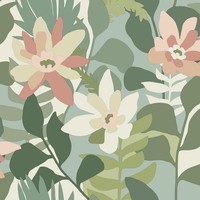 Fd26452_Seychelles Mehrlagig Abstrakt BlüTen GrüN Pink Fine Decor Tapete