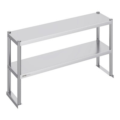 Edelstahl Regal Doppelplatte 122x60cm verstellbar Küche Restaurant Werkstatt