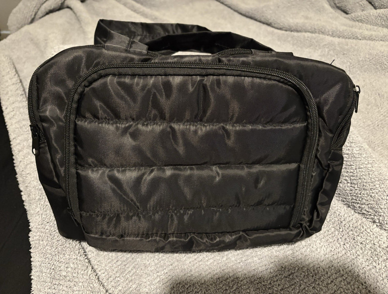 Black Zippered Makeup/Toiletry Bag Organizer with Handle