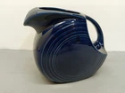 Fiesta Ware Cobalt Blue Large Ceramic Disk Water Pitcher Jug 7” Tall - USA READ!