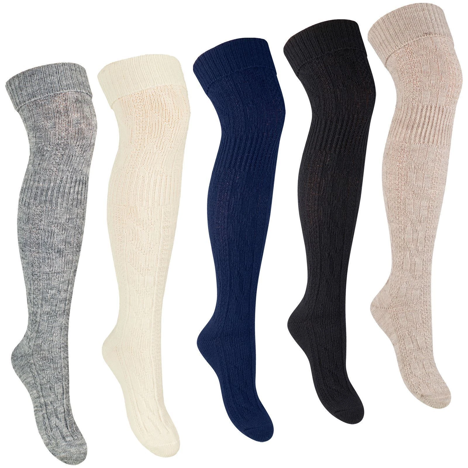 Steven - Wool Womens Over The Knee Socks | Winter Thick Long Socks for Ladies