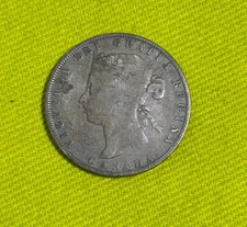 1872-H Canada 50 Cents Victoria Silver Coin