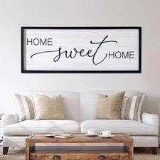 Home Sweet Home Decorative Rustic Sign & Plaque Framed Wall Art for Couples, ...