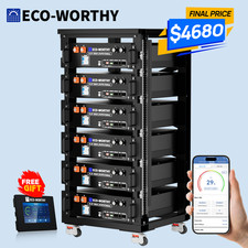 ECO-WORTHY 6Pack 48V 100AH Server Rack LiFePO4 Lithium Battery UL1973  UL9540A