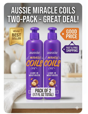 2 Pack Miracle Coils Leave In Moisturizer 8.5 oz Macadamia Oil Coily Hair