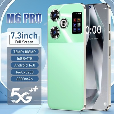 NEW M6 Pro Smartphone Android 7.3-inch 16+1TB Large Screen Phone Global Unlock