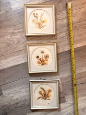 3x DDR Wandbild Trockenblumen VEB Bilder & Rahmen Crimmitschau Retro