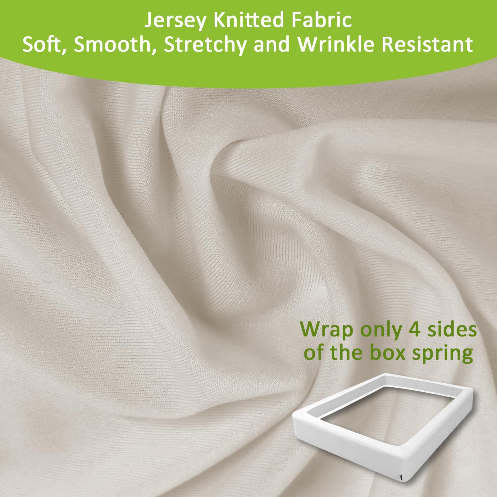 4-9 Inches Box Spring Cover Queen Size Taupe with Stretchy Fabric Bed Frame Cove