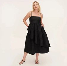 Women's Tiered Ruffle Midi Tank Dress Kate spade NY Target BLACK Size S, M, L