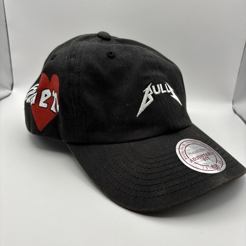Chicago Bulls Mitchell & Ness Used Dad Hat/Cap strapback Rock Font CUSTOM PAINT