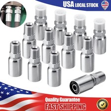 12-Pack 1/2" Hose x 1/2" NPTF Male Pipe Thread Hydraulic Hose End Crimp Fittings