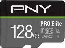 PNY - 128GB PRO Elite Class 10 U3 V30 A2 microSDXC Flash Memory Card