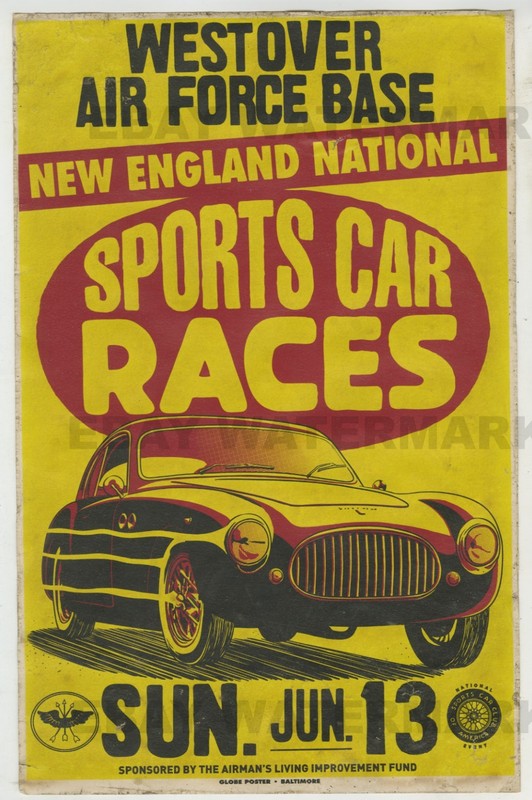 1950's Cisitalia 202 Vintage Race Poster 11 x 17 Massachusetts Westover AFB