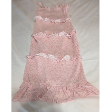 No Boundaries Smocked Midi Dress Womens Small Pink Floral Ruffle Tiered