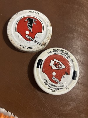 Vintage KC Chiefs & Atlanta Falcons Gatorade Bottle Caps 70 s NFL Lot Of 2