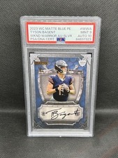 2023 Wild Card Matte Blue Tyson Bagent Rookie Weekend Warrior /4 PSA 9 AUTO 10