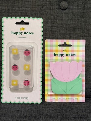 Noted by Post-it hoppy notes push pins flower