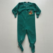 Vintage Winnie Pooh  Tigger One Piece 3T Green Fleece Bodysuit Pajamas Footie
