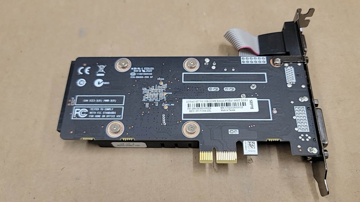 ZOTAC NVIDIA GeForce GT 710 ZT-71304-20L Zone Edition 1GB Graphics