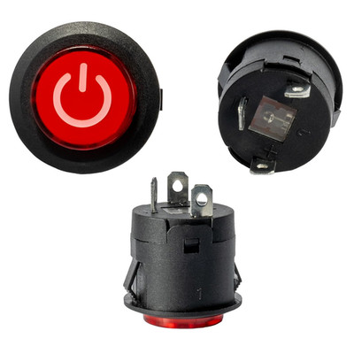 2Pcs WEELYE 6V 12V Bumper Cars Push Button Red Circle Power Start Switch for Kid