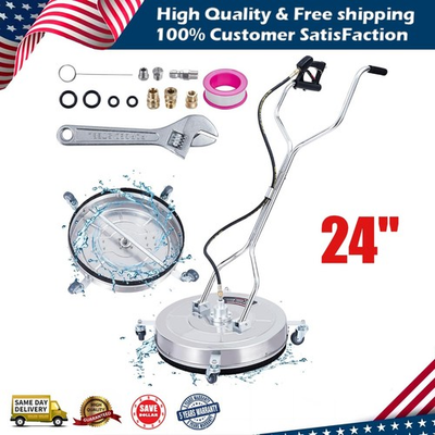 #ad 24quot; Pressure Washer Surface Cleaner with Wheels amp; Handle Stainless Steel 4000PSI $210.00