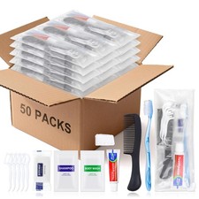 50 Sets Bulk Hygiene Kits for Homeless,Basic Toiletry Kit Homeless Supplies B...