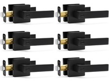 6 Pack Matte Black Door Handles Privacy Door Levers, Heavy Duty Bed and Bath ...