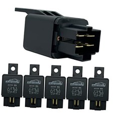12vdc 40amp 4-pin Replacement Relay, 5pcs SPST Automotive Starter Relays