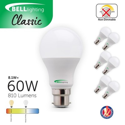 BELL B22 LED Leuchtmittel warm / kalt naturweiß 8,1W 810lm Bajonett BC energiesparend