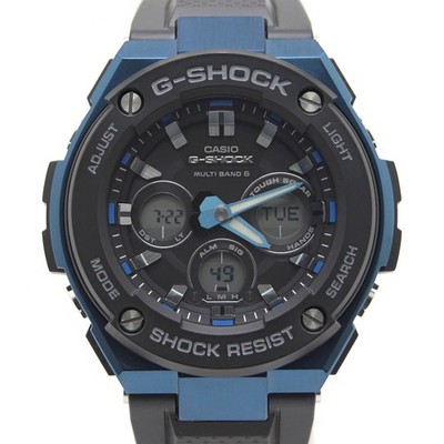 Used CASIO G SHOCK G STEEL GST W300G 1A2JF Radio Solar Black Blue Men s Watch G