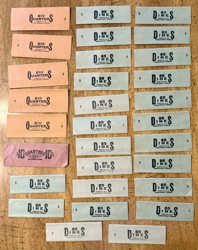 LOT of (30) VINTAGE Dime And Quarter Paper Coin Rollers