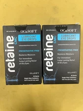 2 New OCuSOFT Retaine CMC Lubricant Eye Drops - 30 Containers Each Exp. 11/2026
