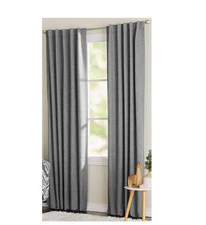 Style Selections 84.0-in Grey Blackout Thermal lined Back tab Single curtain pan